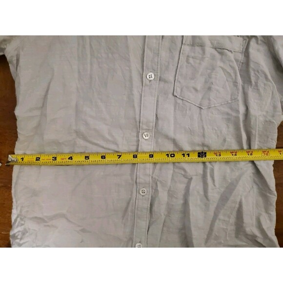 Theory Dulcie Linen Blend Beige Stretch Long Sleeve Button Up Shirt Women Medium - Picture 9 of 10